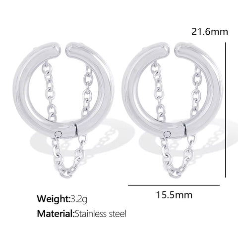 JEWELRY EH272 Simple and Compact No Ear Hole Ear Clip Female Stainless Steel Fashion Sense Ear Bone Clip