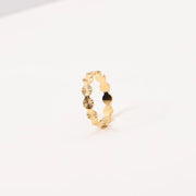 Wholesale 18K Gold Plated Flower Burst Non Tarnish Stainless Steel Dainty Rings for Women