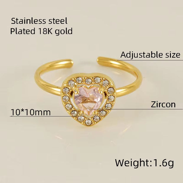 Personality Opening Adjustable 18K Stainless Steel Jewelry Hypoallergenic Ring