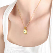 Non Tarnish Stainless Steel Jewelry Wholesale Zircon Pendant Link Chain Necklace