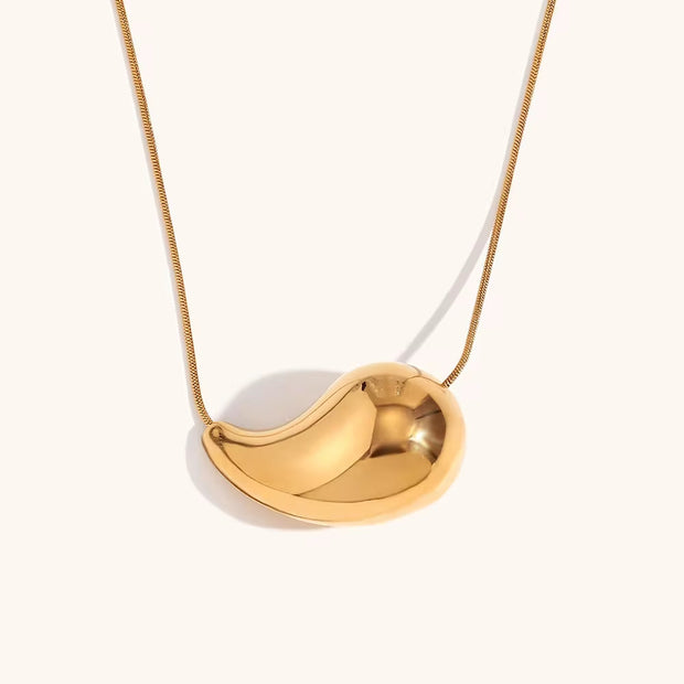 Drop Pendant Gold 18K Stainless Steel Chain Necklace Women Jewelry