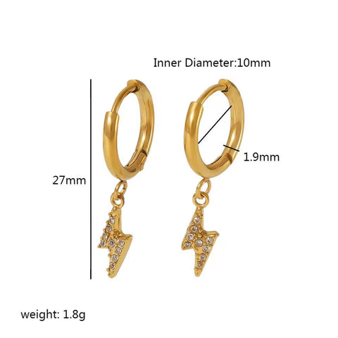 Shiny 18K Gold Hoop Cz Huggie Plated Woman Iced Out Trendy Stainless Steel Jewellery Wholesale Earring for Women