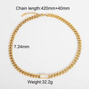 Chunky Twisted Miani Cuban Chain Chocker 18K Gold PVD Plated Stainless Steel Necklace Snake Rope Chain for Men Women Hip Pop