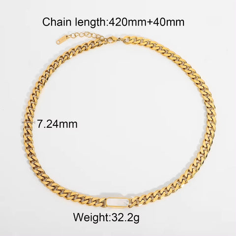 Chunky Twisted Miani Cuban Chain Chocker 18K Gold PVD Plated Stainless Steel Necklace Snake Rope Chain for Men Women Hip Pop