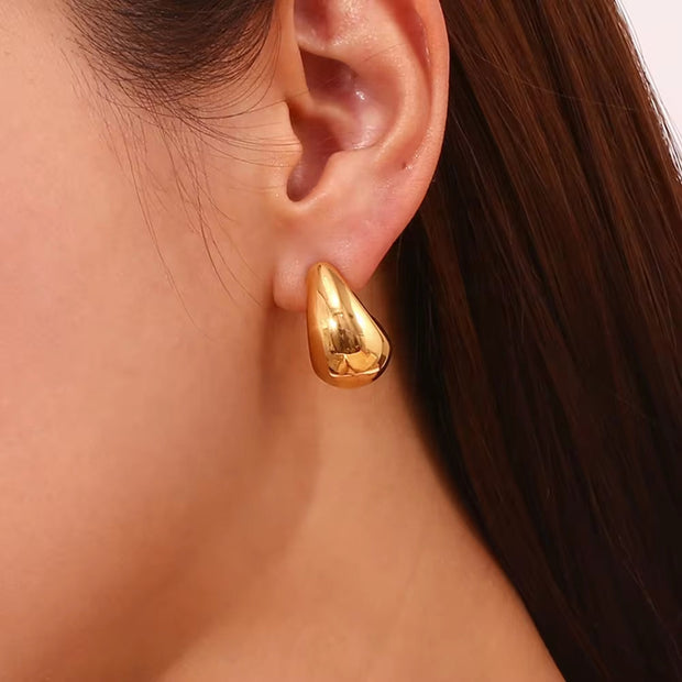 Hollow Stud Earrings for Women J Shape Gold Plated Earrings Stainless Steel Fine Jewelry Earrings