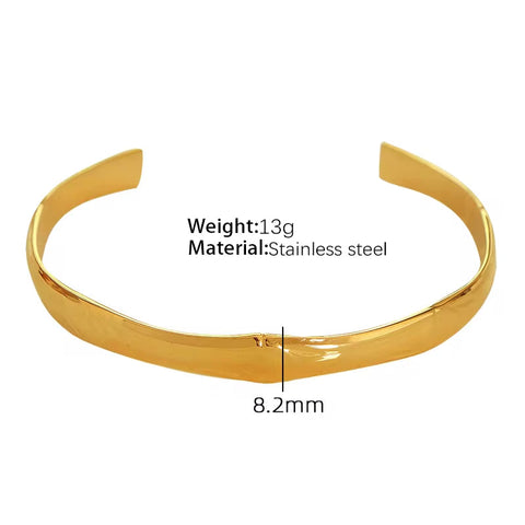 JEWELRY SZ29-35 2024 Fashion Stainless Steel Open Bangle Exaggerated Irregular Bangle