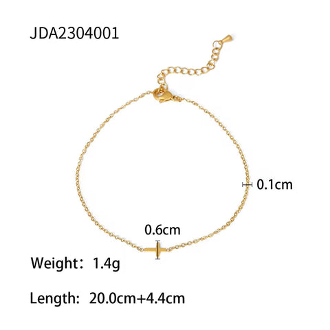 Chain Cross Double Layer Daity Anklet