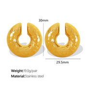 JEWELRY French Ear Bone Clip Stainless Steel Textured Gold Plated Earrings for Women