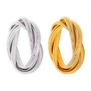 Stainless Steel Stretchable Double Snake Bangles Hip Hop Non Tarnish Gold Three Snake Bracelets for Women Men