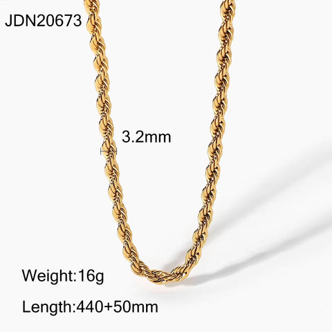 Waterproof Stainless Steel Thick Chain Layers Bead Snake Paperclip Cuban Chain Choker Necklace