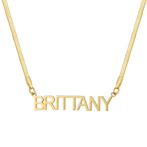 Custom/Personalized Herringbone Nameplate Necklace